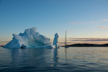 Wall Mural - yacht and iceberg. live together