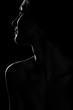 © Анна Антонова - black and white profile portrait of female in back ligt art photography