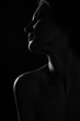 © Анна Антонова - black and white profile portrait of female in back ligt art photography