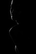 © Анна Антонова - black and white profile portrait of female in back ligt art photography