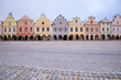 The main square in Telč, with the famous 16th-century houses