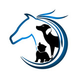 Fototapeta Pokój dzieciecy - Logo horse, dog and dog vector image
