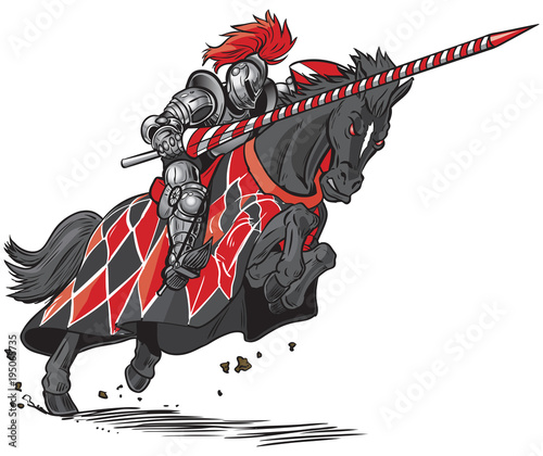 Knight on Horse Jousting Ve...