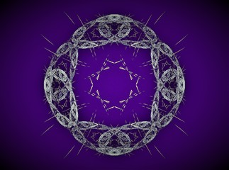 Fototapete - Abstract fractal composition on a color background generated by computer.