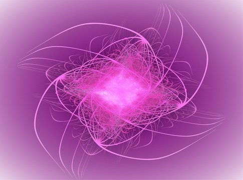 Abstract fractal composition on a color background generated by computer.