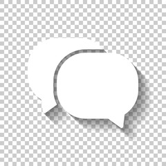 Poster - chat icon. White icon with shadow on transparent background