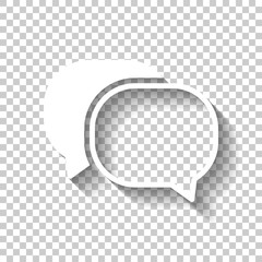 Poster - chat icon. White icon with shadow on transparent background