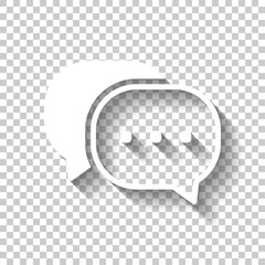 Poster - chat icon. White icon with shadow on transparent background