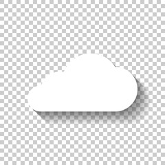 Poster - cloud icon. White icon with shadow on transparent background