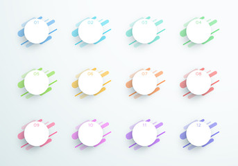Poster - vector abstract 3d circle text boxes number 1 to 12