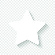 Star icon. White icon with shadow on transparent background