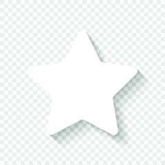 star icon. white icon with shadow on transparent background