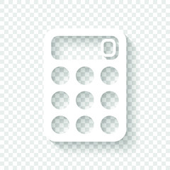 Poster - simple calculator icon. White icon with shadow on transparent background