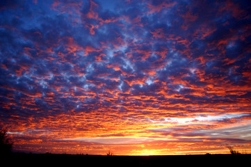 Colorful sunset in the desert badlands of Bisti/De Na Zin in Northern New Mexico