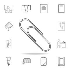 Poster - paper clip icon. detailed set of education outline icons. premium quality graphic design. one of the