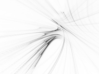Poster - Abstract white and black background texture. Dynamic lines and halftone effects pattern. Detailed fractal graphics. Science and technology concept.