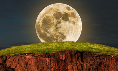 Wall Mural - Fantasy full moon with sky 
