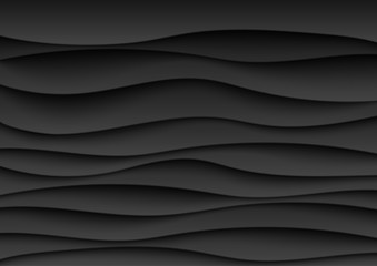 Aufkleber - Abstract black wave layers paper cut cover design.A4 size for business flyers template,book covers and material design.Vector illustration.