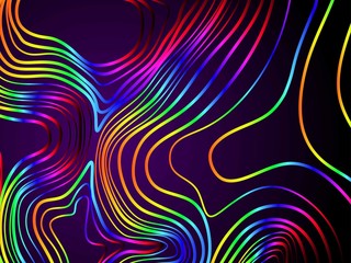 Aufkleber - Abstract colorful topographic contours lines of mountains background. Topography map art curve drawing. vector illustration.