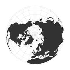 Wall Mural - vector earth globe focused on arctica and north pole.