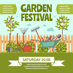 Garden festival colorful poster