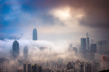 Misty And Cloudy View At Hong Kong 