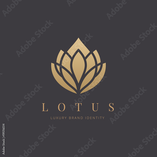 Fotografiet  Lotus luxury logo template.