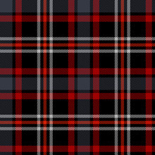 Seamless Plaid Pattern In Black, Red And White Stripes.