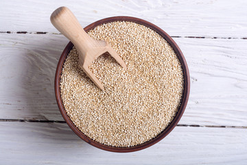 Canvas Print - White quinoa in bowl