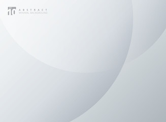 Wall Mural - Abstract simple circles overlay white and gray minimal modern elegant background.