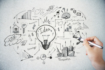 Aufkleber - brainstorm and finance concept