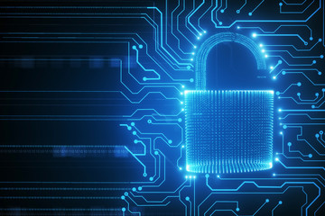 Aufkleber - Creative circuit padlock wallpaper