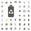 recicled battery icon. Eco and Alternative Energy vector icon set. Energy source electricity power resource set vector.