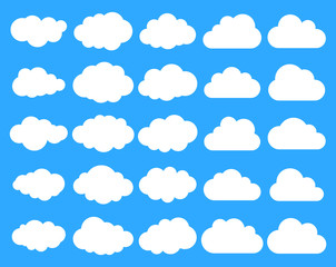 Wall Mural - clouds silhouettes. vector set of clouds shapes. collection of various forms and contours. design el