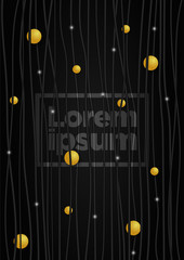 Poster - Color background with vertical line stripe pattern and luxury circle. Vector abstract background
