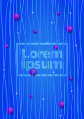Poster - Color background with vertical line stripe pattern and luxury circle. Vector abstract background