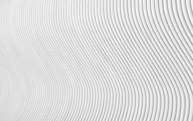 Poster - Abstract grey white waves and lines pattern. 3d render