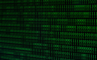 Poster - Green number 0 and 1 Digital on blackground