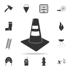 Poster - Traffic cone icon. Detailed set icons of firefighter element icons. Premium quality graphic design. One of the collection icons for websites, web design, mobile app