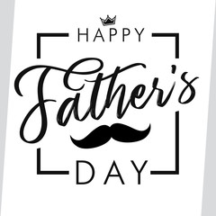 Happy father`s day elegant lettering greeting card. Happy Fathers Day vector calligraphy light banner. Dad my king illustration