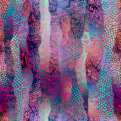 Poster - Low poly ornamental texture based on decorative elements Paisley. Seamless pattern in indian style.