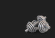 © 3dmart - Two Big dumbbells on dark background with shadow - photo realistic 3d Illustration