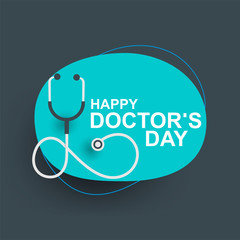 Doctors day greeting card design with stethoscope