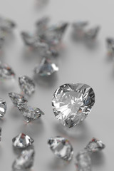 Poster - 3D rendering Luxury diamonds on white background