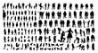 Leinwandbild Motiv Family vector silhouettes