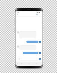 Wall Mural - Modern smartphone with blank chat interface. Layered and detailed mockup