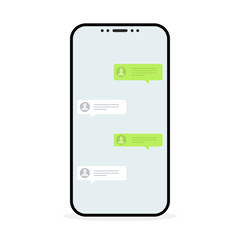 Poster - social network concept. chat messages notification in smartphone. vector illustration