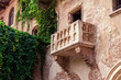 VERONA, ITALY - June 25, 2017:  Romeo and Juliet  Balcony and patio in Verona, Italy. Famous  history Shakespeare house .