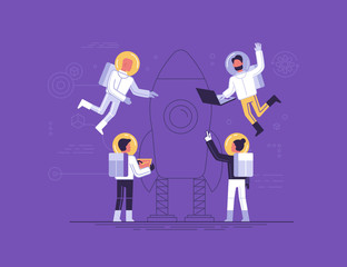 Poster - Teamwork and start up concept