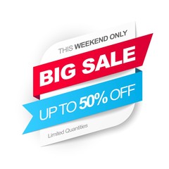 Big Sale. Save up to 50% off. Vector Illustration.